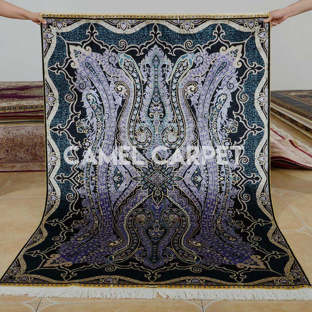 Hand Knotted Blue And Purple Rug.jpg